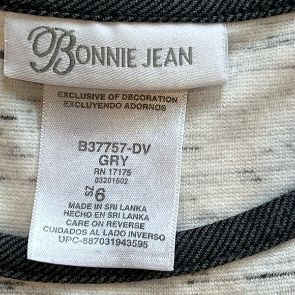 Bonnie Jean Girls Dress Size 6 Gray White Fit & Flare Sleeveless‎ - Picture 3 of 4